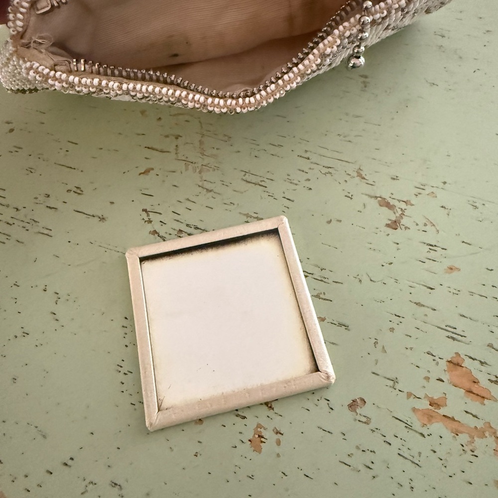 Elegant Beaded Clutch - Cream and Brown - Picture 3 of 8